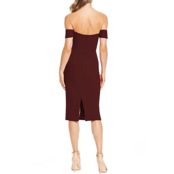 New ~ DRESS THE POPULATION ~ Women's Bailey Off-The-Shoulder Dress Size S - Picture 2 of 10